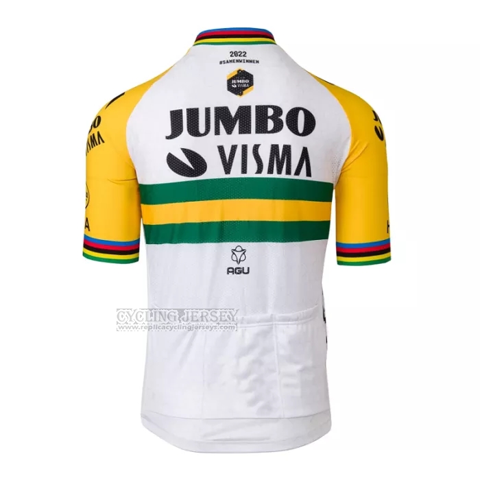 2022 Cycling Jersey Jumbo Visma Yellow Green Short Sleeve and Bib Short